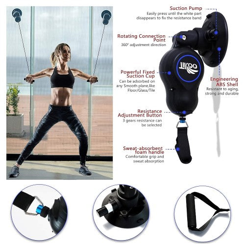 TILCOO Resistance Bands with Handles, Portable Fitness Pull Rope with 3 Resistance Levels for Home Workout, Full Body Training (1 Pair) TILCOO Resistance Bands with Handles, Portable Fitness Pull Rope with 3 Resistance Levels for Home Workout, Full Body Training (1 Pair)